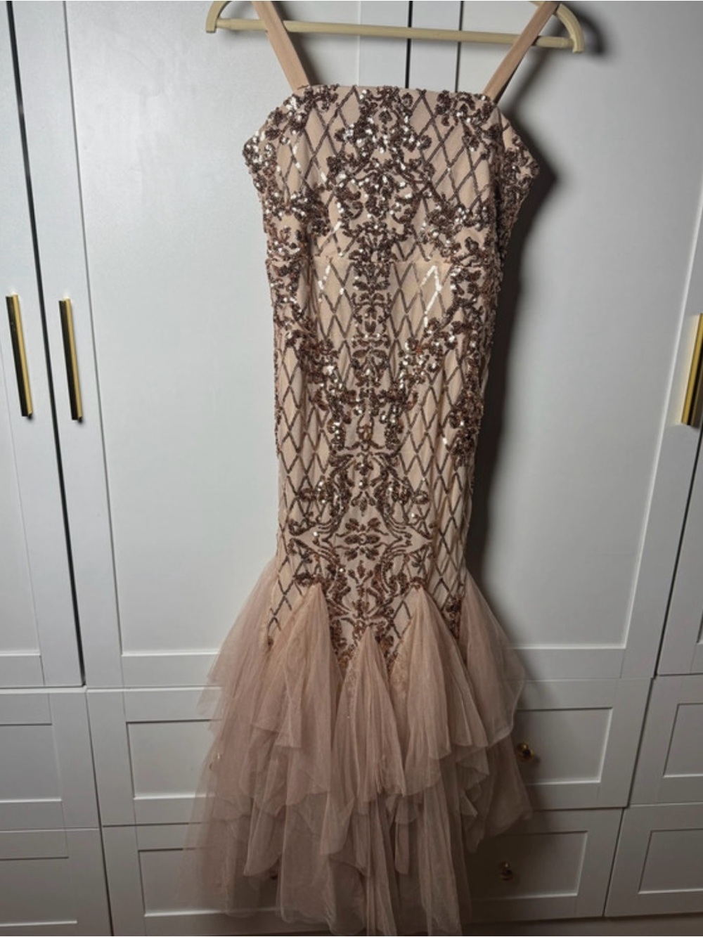 SHEIN Blush Sequin Mermaid Gown